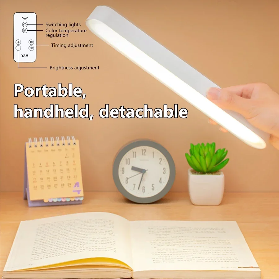 Rechargeable LED Night Light 3 Colors Stepless Dimming Desk Lamps Home Kitchen Bedroom Decor Creative Study Reading Light