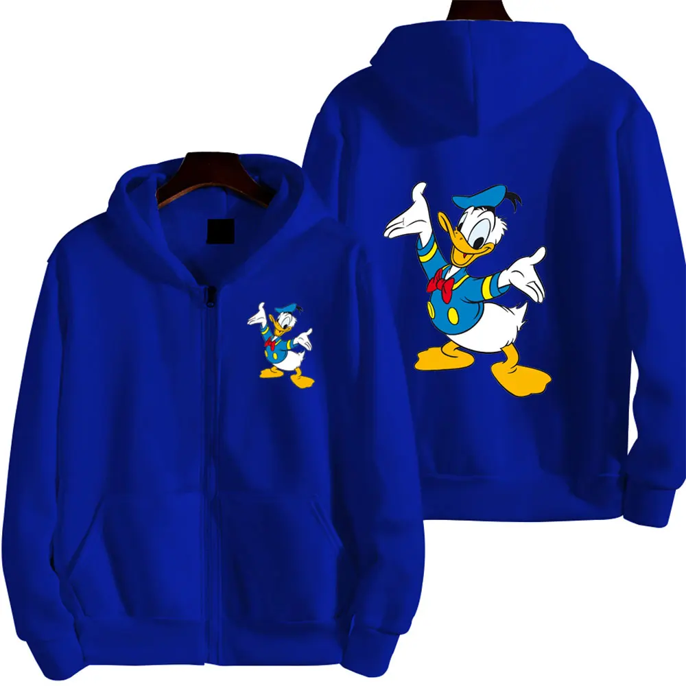 Oversized Hoodies & Sweatshirts Moodwear Disney Donald Duck Winter Jackets Zip-Up Hoodies Y2K Apparel Kawaii Streetwear Outerwea