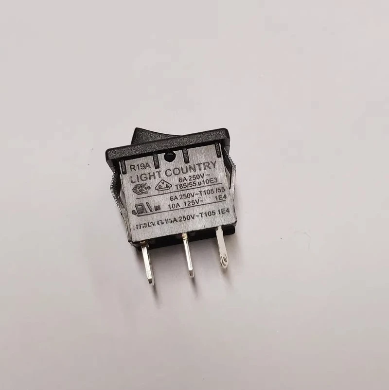 R19A 15*21MM with Light 2-Position 2-Pin with Red Light Boat-Type Rocker Switch Button 6A 250V