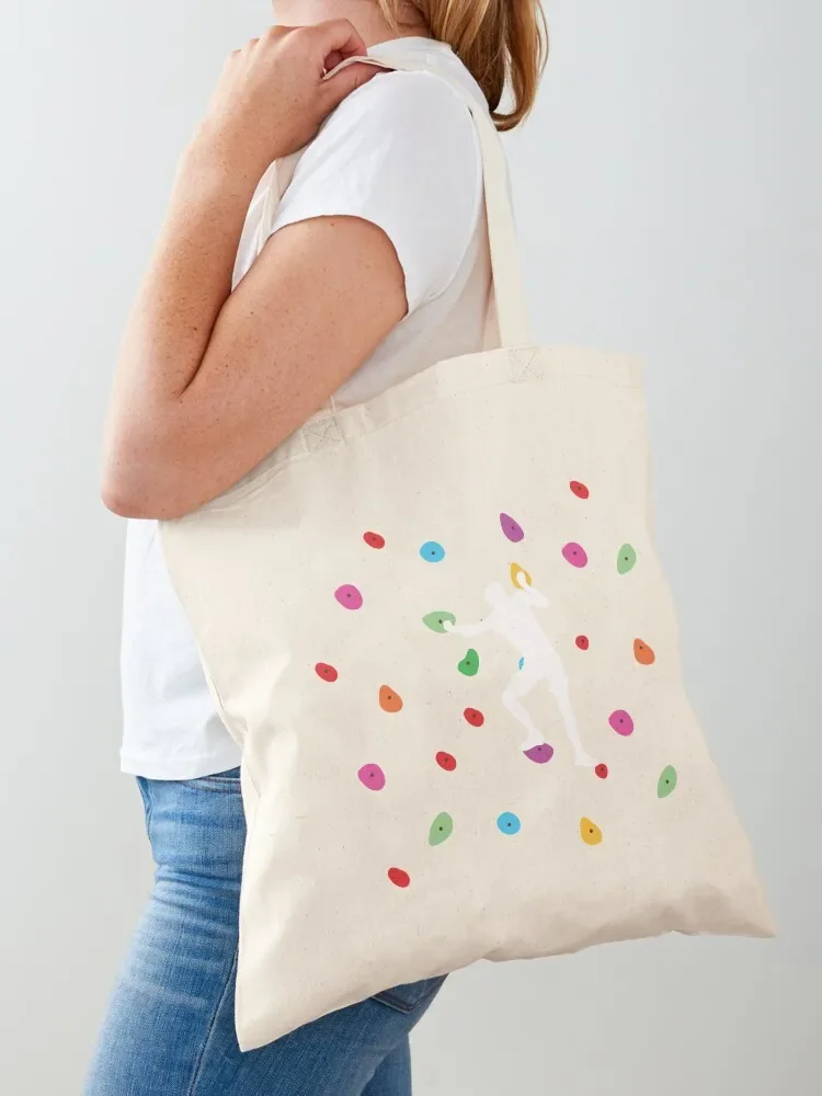 Bouldering climbers - Colorful climbing wall - Boulderer Tote Bag tote custom Canvas woman cute pouch