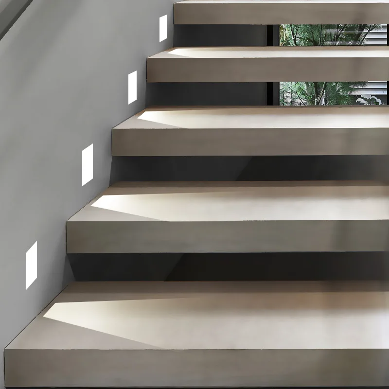 Borderless LED floor lamp, embedded motion-sensing floor lamp for corners, hotel steps, stairs, COB hallway light