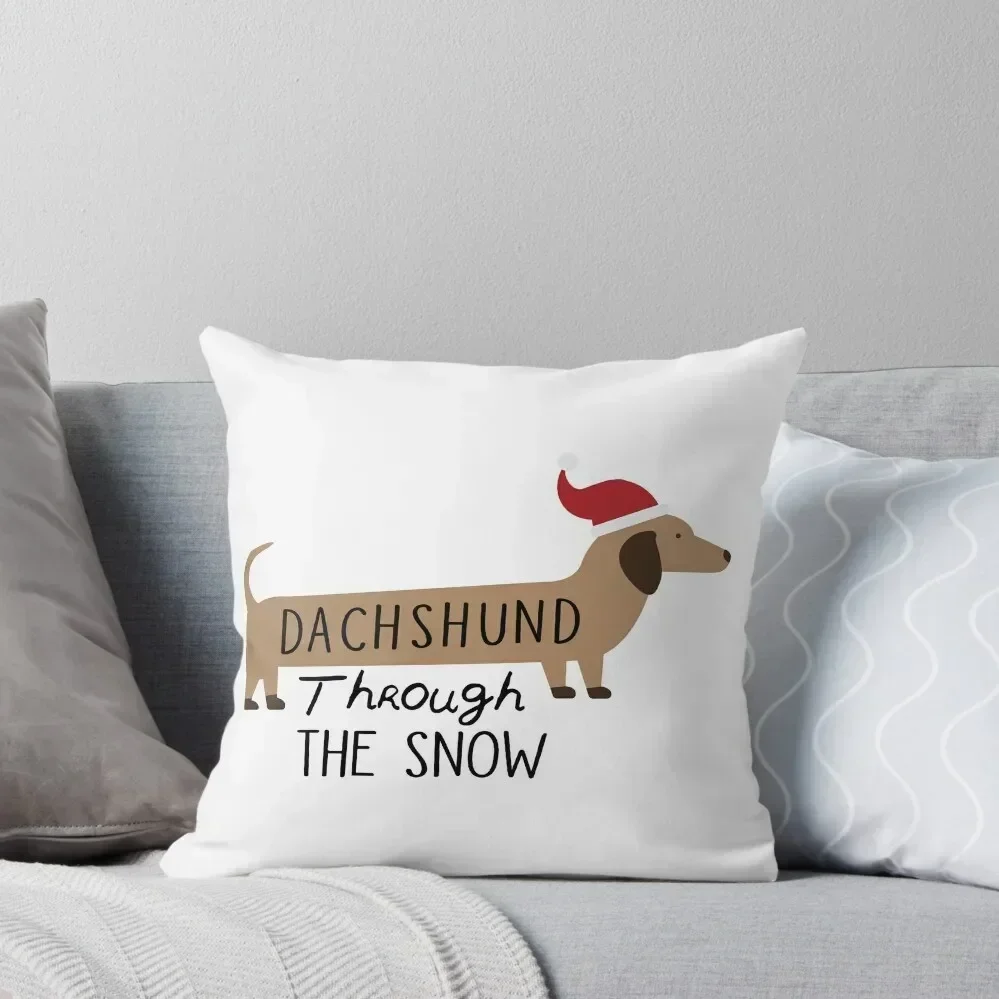 

Dachshund Through The Snow Throw Pillow Marble Cushion Cover Pillows Aesthetic christmas decorations 2025 pillow