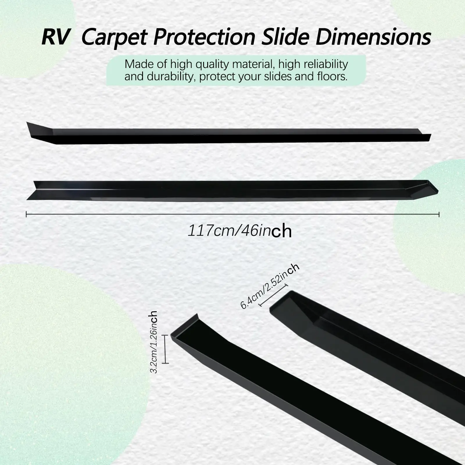 

2 Pieces RV Slide Out Ski Set Space Saving Slide System for Rvs Motorhome Caravan Floor Protection Trailer Smooth Slides