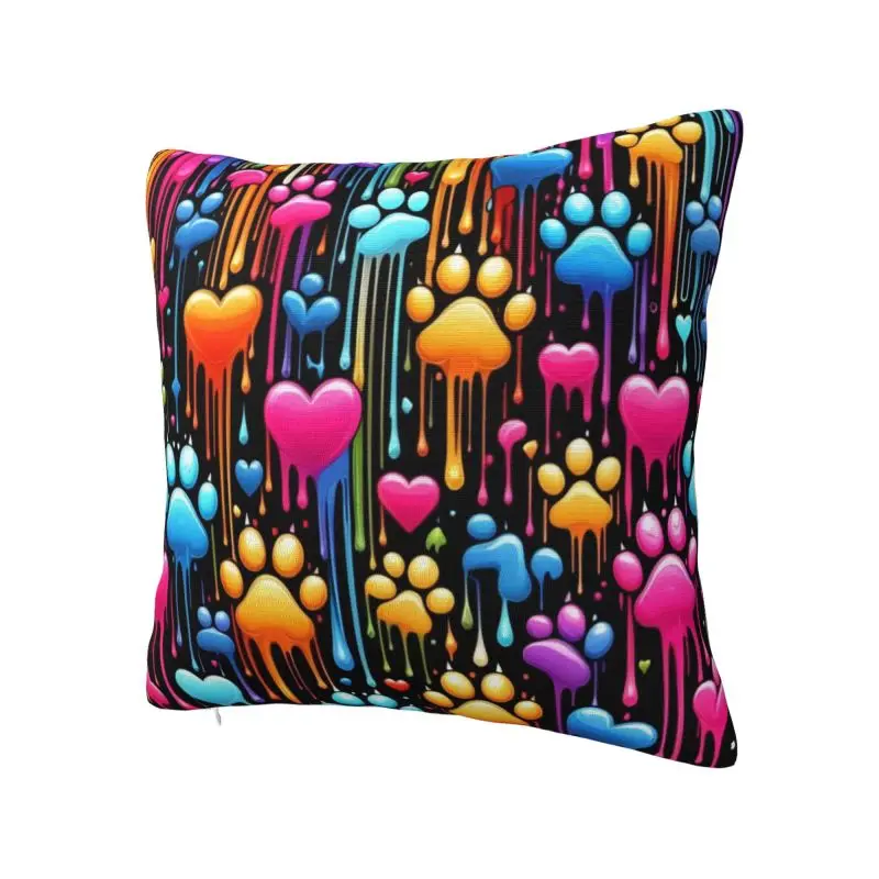 Luxury Rainbow Dog Paw Heart Pattern Cushion Cover 50*50 cm Velvet Throw Pillow Case Bedroom Decoration Sofa Chair Pillowslip