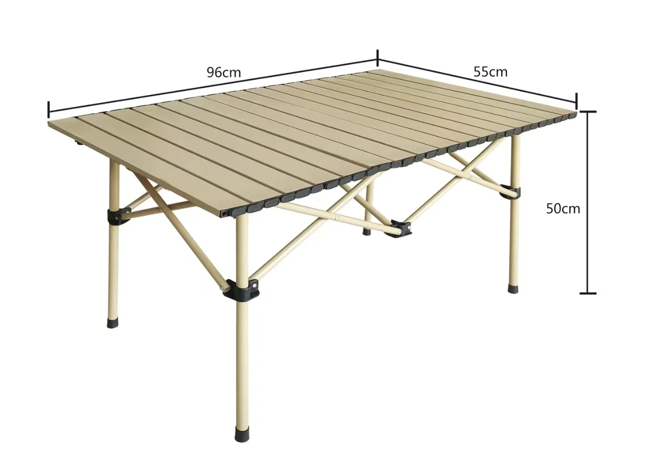 Factory Supply Portable Egg Roll Camping Travel Picnic Barbecue Desk Outdoor Furniture Carbon Steel Folding Tablepromote sales