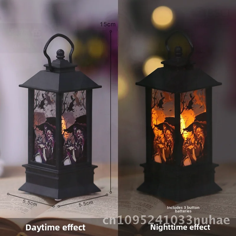 

Halloween LED Digital Candle Lights Wind Lantern Ornaments Horror Atmosphere Decorative Props Plastic Pumpkin Witch Ghost