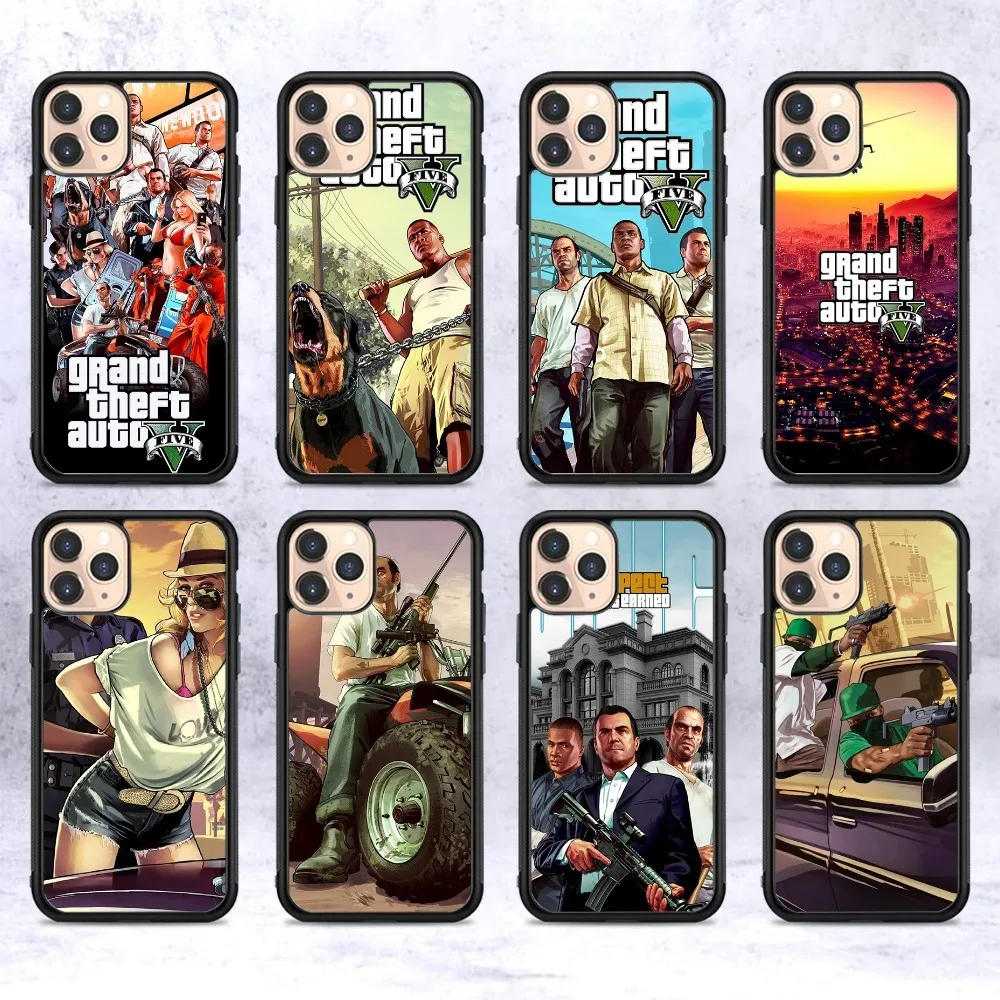 Video Game G-Grand T-Theft A-Auto Phone Case Silicone PC+TPU For For IPhone 11 12 13 14 15 16 Plus Pro Max Cover