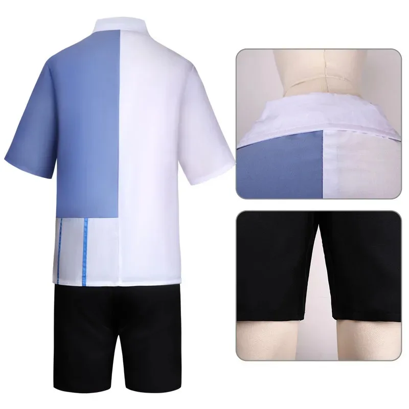 Men's Cosplay Anime Link Click Lu Guang Costume Set with Shirt Pants Hat Wig - Halloween Play Outfit for Adults
