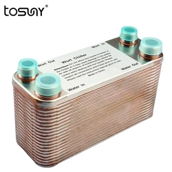 20/30/40 Plates Homebrew Wort Chiller Heat Exchanger Beer Brewing, 304 Stainless Steel Counterflow Garden Hose Rapid Cooling