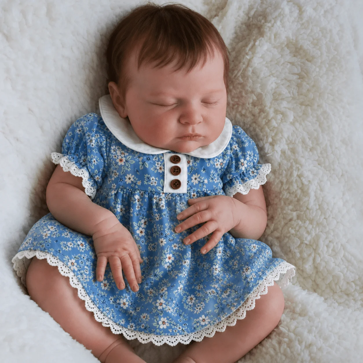 BZDOLL Cloth Body 50cm 20 Inch Hand-Rooted Hair Reborn Doll Lifelike Newborn Look Pretend Play Toy For Little Girls & Collectors