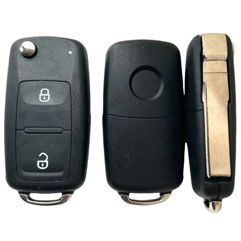 XIEAILI OEM 10Pcs 2Button Replacement Key Case Flip Folding Remote Key Shell For VW Tiguan Golf Passat Polo Jetta