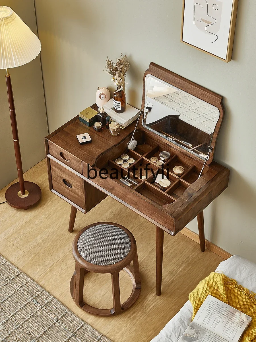 

D96 Североамериканский комод из черного ореха, современный простой комод из цельного дерева для домашней спальни