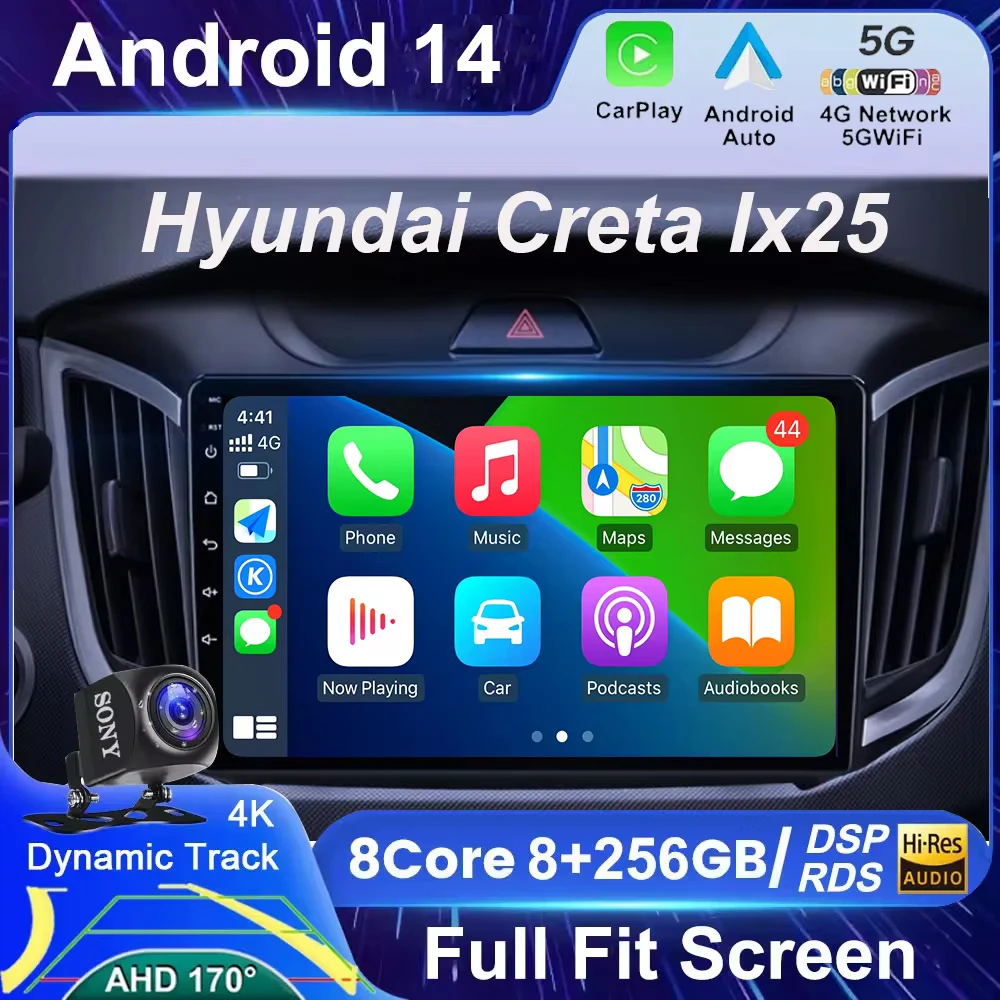 Android 14 Car Radio for Hyundai Creta Ix25 2015 - 2019 Multimedia Video Player Navigation GPS No DVD Carplay Auto Stereo System