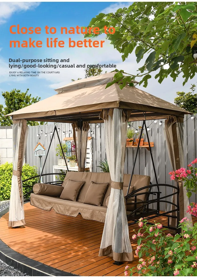 G*スイング アウトドア 中庭 ベッド ロッキングチェア 座ったり寝転んだりできる 二役 アウトドア スイングチェア