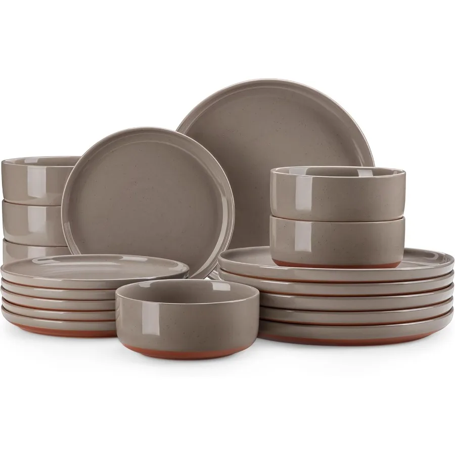 

Наборы тарелок и мисок, 18-х предметный современный керамический набор посуды для 6 кухонных столовых приборов, каменная посуда, набор посуды для микроволновой печи