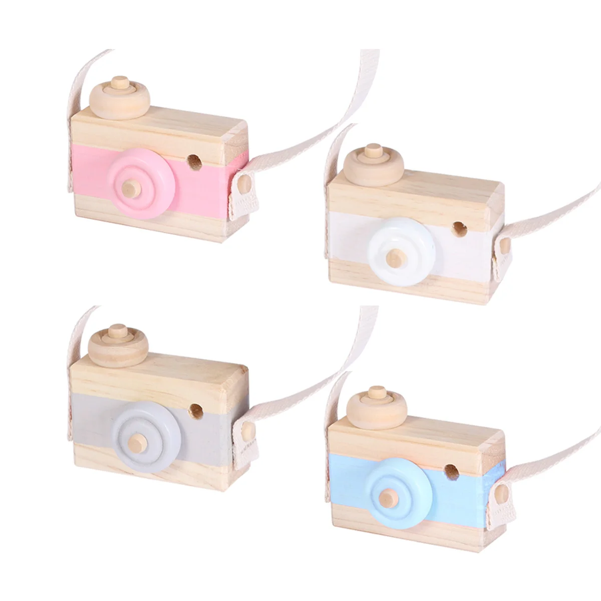 

Wooden Mini Camera Toy Kids' Room Hanging Decor Photo Taking Props Birthday Christmas Gift for Children Kids (Pink)