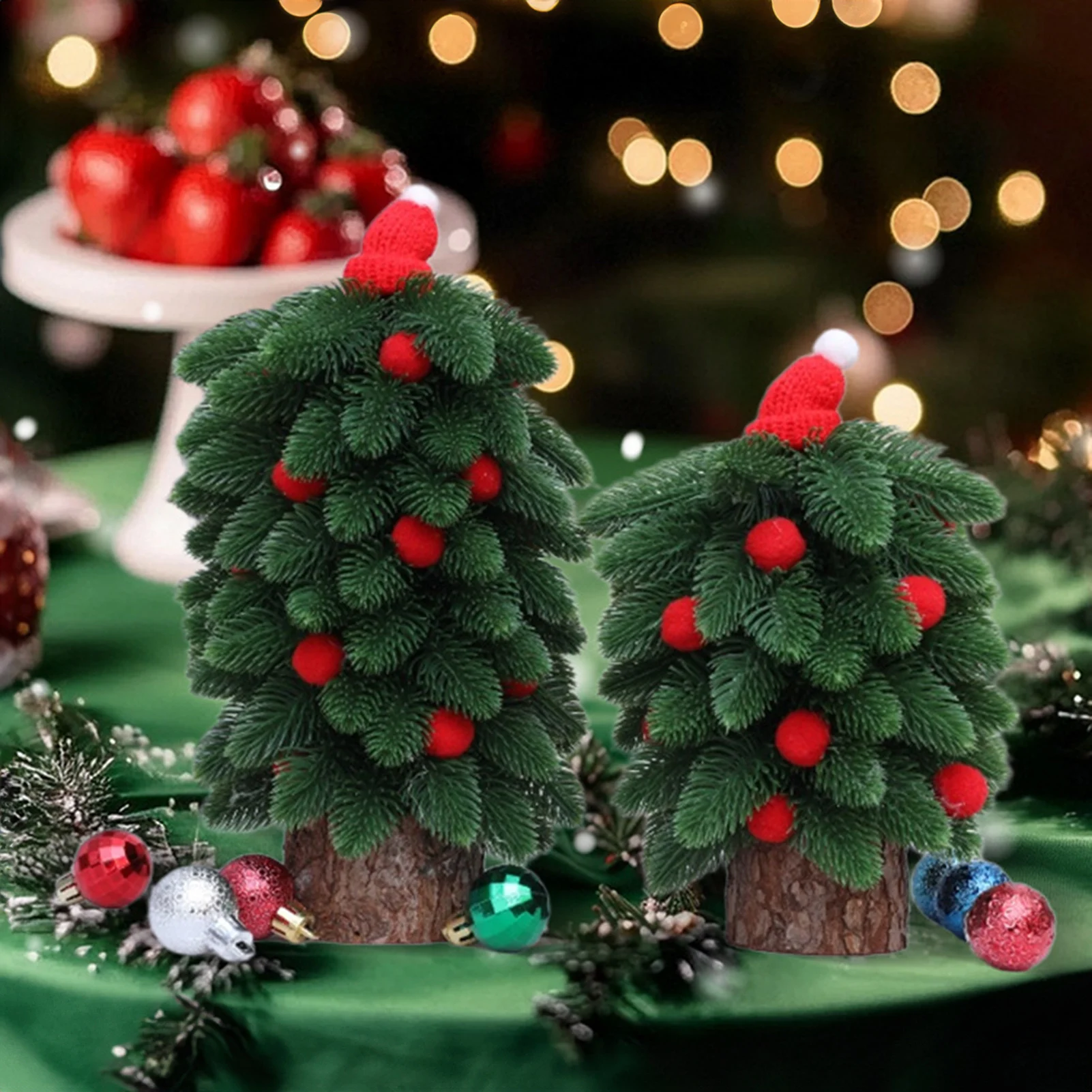 

2025 Christmas Decoration Tree Ornament Mini Simulated Pine Tree Desktop Ornament Navidad New Year Decor Home Party Decorations