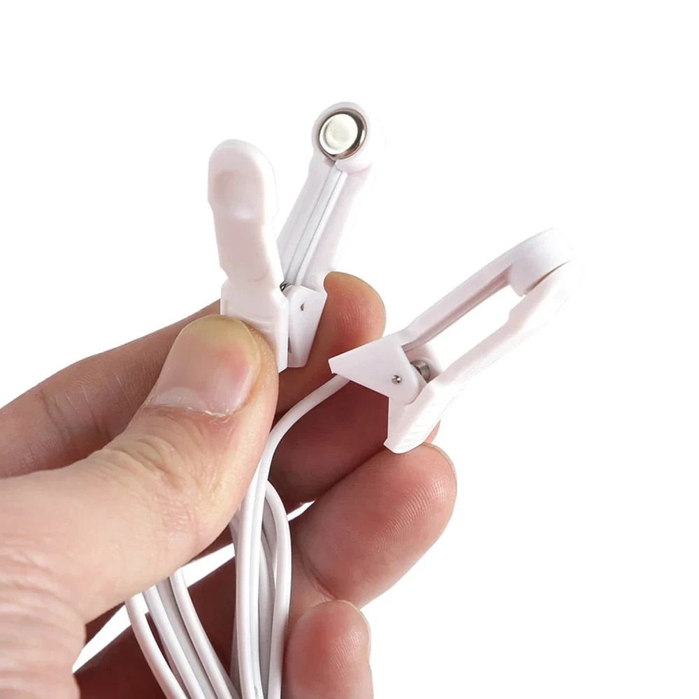 2.5mm Ear Clips Connection Cables Conductive Standard Pin Muscle Stimulator Digital Therapy Tens Unit Tool Machine