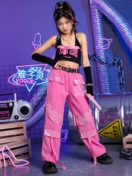 K-PoP Clothes Dopamine Girls Jazz Dance Cool Costumes Kids Catwalk Costume Sets Kids Street Dance Clothes Summer