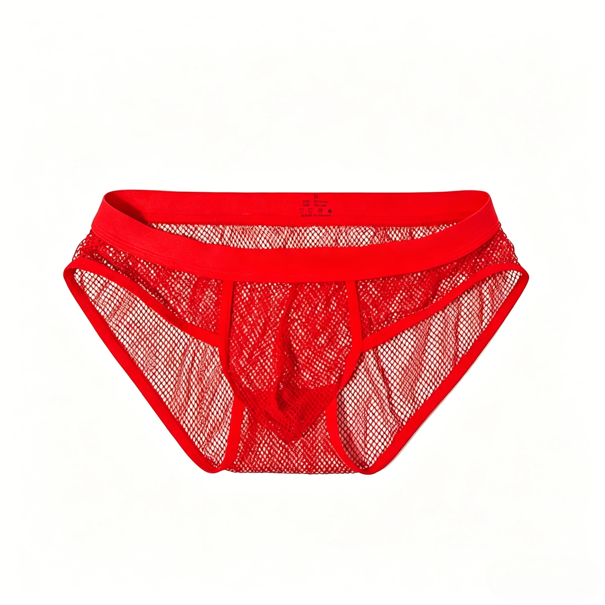 

Men Breathable Mesh High-Cut Briefs Low Waist See-Through Underwear Gays Erotic Full Transparent U Convex Pouch Daily Underpants