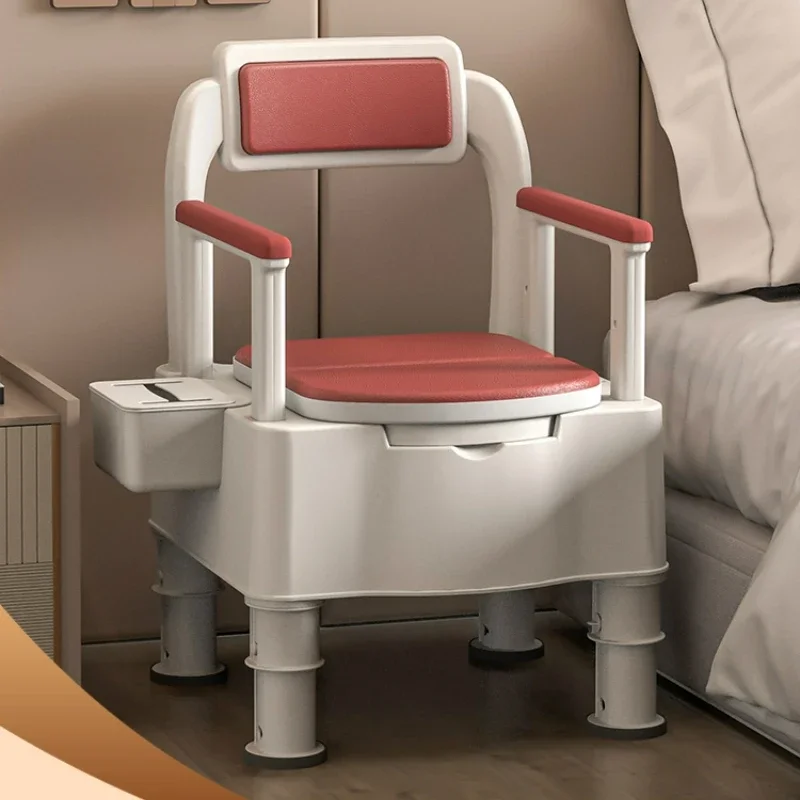 Detachable Armrest Portable Toilet Seat, Thickened Cushion Elderly Commode, Non-Slip Chair for Pregnant Women, Comfort Chair