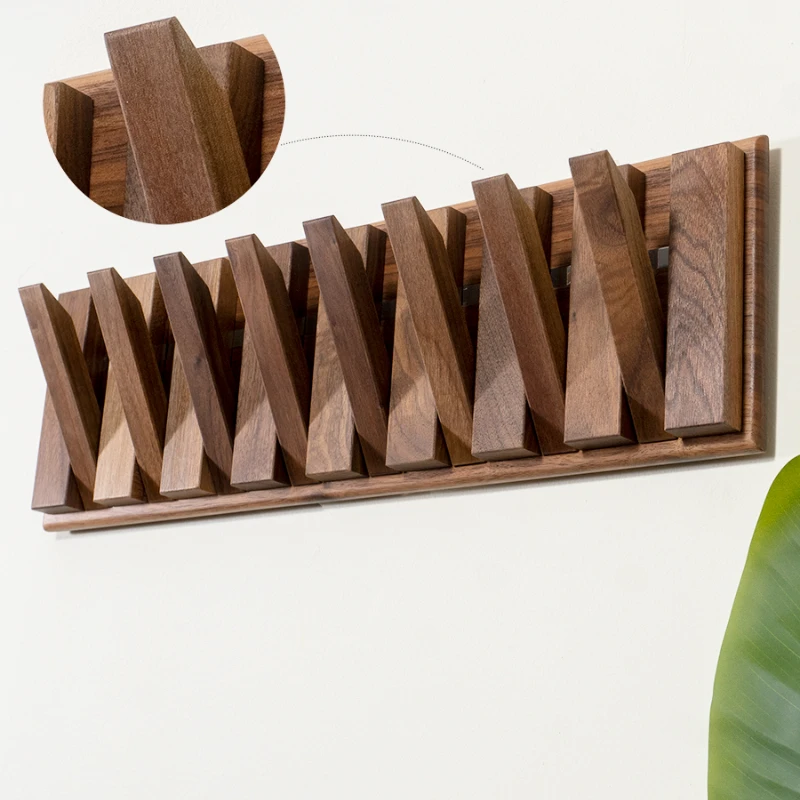 Creative Wood Coat Rack Retro Wall Coat Racks 10 Hook Bathroom Hooks Wall Hanging Clothing Hanger Hooks Accessories