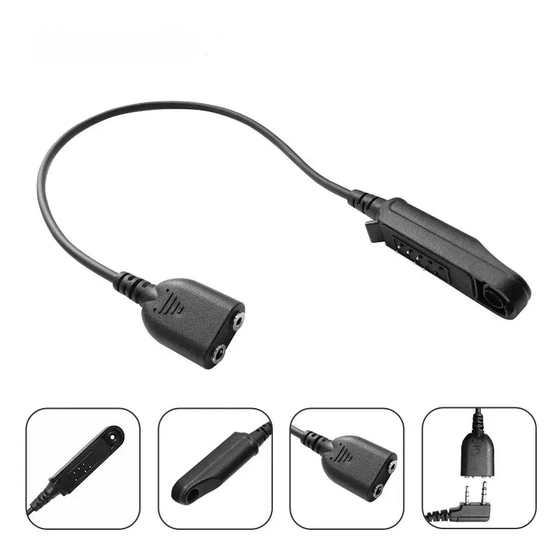 Baofeng UV-9R Pro Audio Adapter Cable 2 Pin K Plug Earphone Speaker Mic for UV-68 Pro Max BF-9700 UV-S22 UV-98 Waterproof Radios