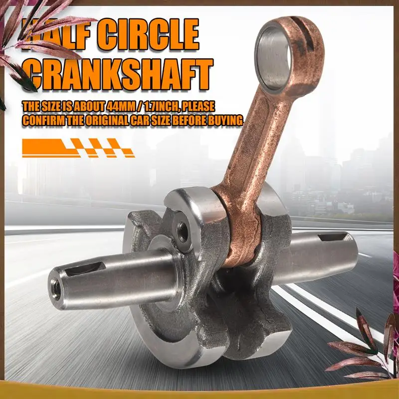 AB59-44Mm Crankshaft Connecting Rod Assembly Half Circle Crankshaft Engine Parts Accessories For 47Cc 49Cc Mini Pocket Bike