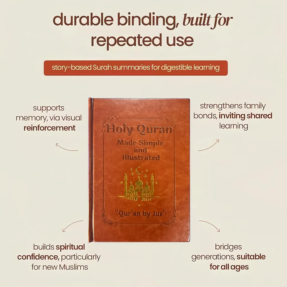 دليل دراسة القرآن الكريم للمبتدئين والطلاب والكبار كتاب إسلامي أنماط مرسومة ملونة مطبوعة كتاب مصور بسيط للقرآن الكريم #5