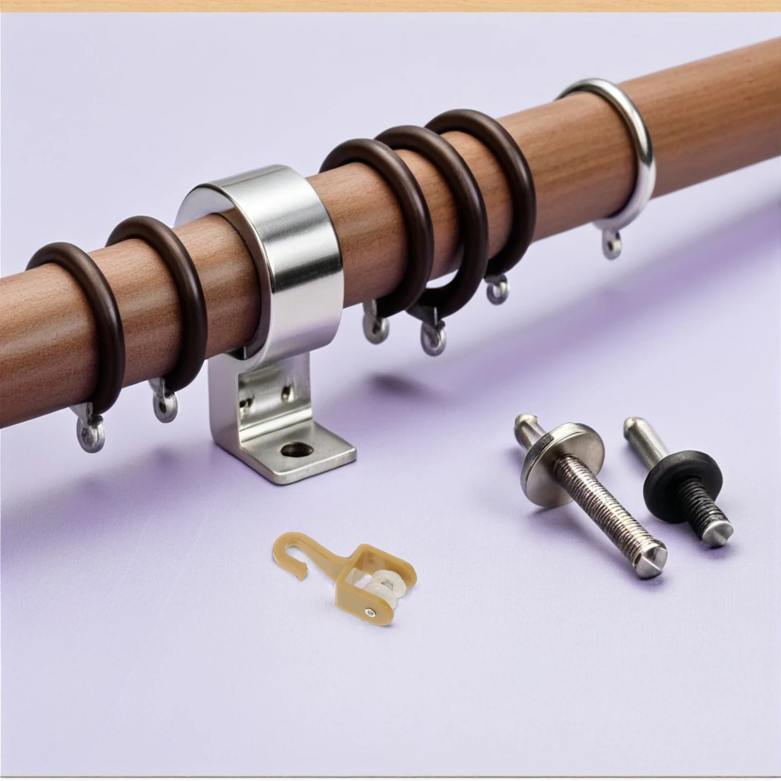 50 قطعة ستارة المسار الأسطوانة الطائرات الشراعية البلاستيك التوأم عجلات الناقل السنانير كتم الملحقات السلس مزلق لمسار السكك الحديدية الستائر #3