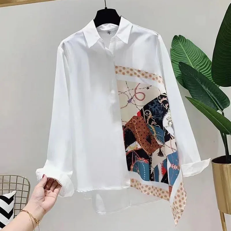 Design Casual Korean Fashion Single Breasted Blouses Office Lady All-match Temperament Streetwear Long Sleeve Chic Tops 2023