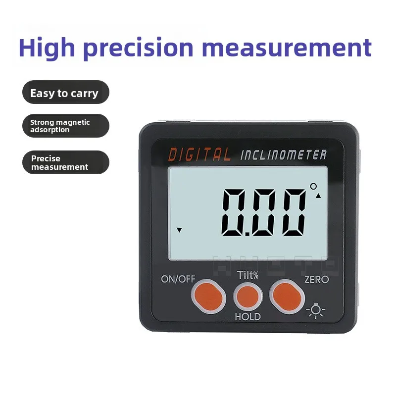 DC17JW Orange Button 4 * 90 Degree Digital Inclination Box Digital Angle Meter Protractor Horizontal Meter