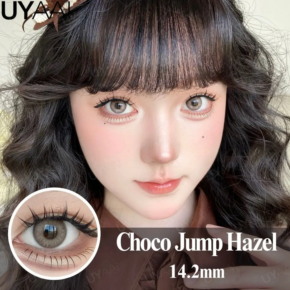 UYAAI Kontaktlinsen Kosmetiklinsen Choco Jump Serie Augenfarblinsen Beauty Schwarze Kontaktlinsen Damen Accessoires Natürliche Braune Linsen – Detail 12