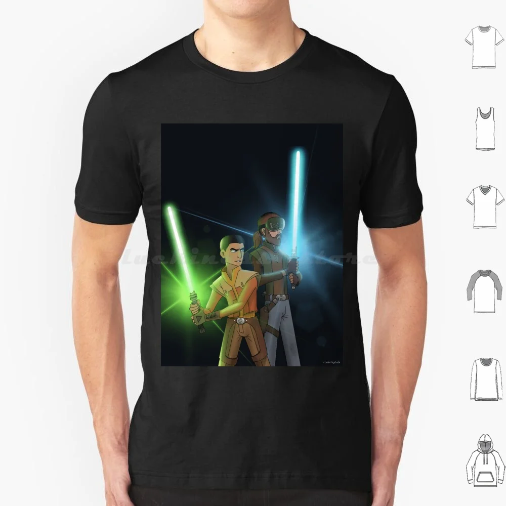 Kanan And Ezra T Shirt Big Size 100% Cotton Rebels Rebels Ezra Bridger Kanan Jarrus Lightsaber Jedi Father And Son