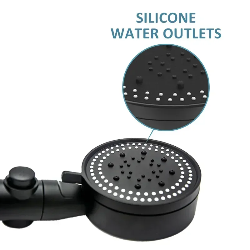 Cabezal de ducha Circular con 5 modos de ahorro de agua, cabezal de ducha ajustable de alta presión, rociador de mano, accesorios de baño colgantes