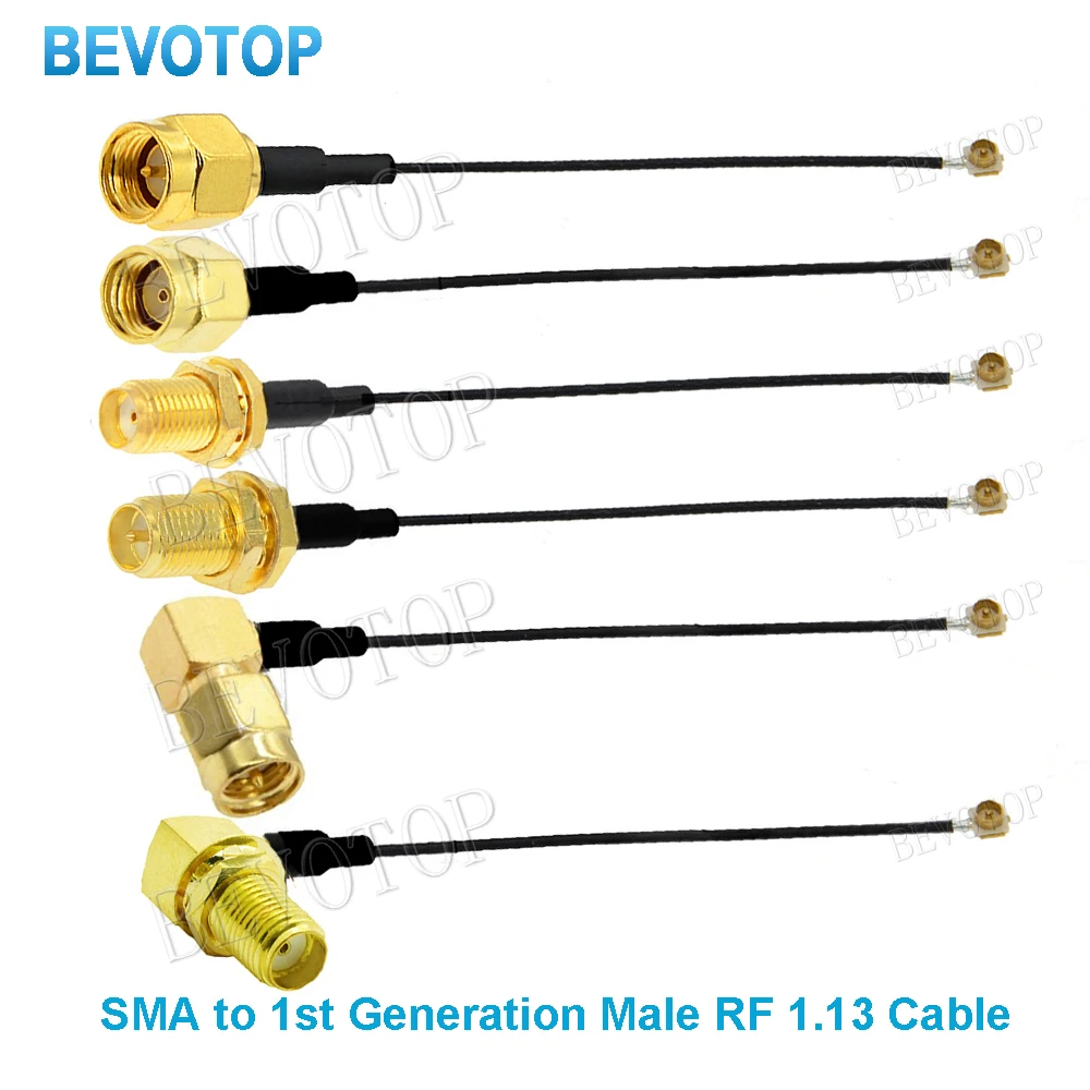 2PCS RF SMA to IPX Cable RP-SMA/SMA Female to u.FL/IPX-1 Male Plug Connector WIFI Antenna Jumper RG113 RF1.13 Pigtail