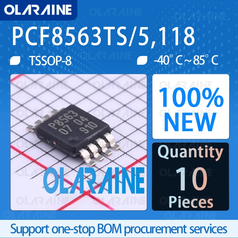 

10Pcs PCF8563TS/5,118 TSSOP-8 100%New Timer real-time clock IC chip circuit controller switch processor sensor olaraine