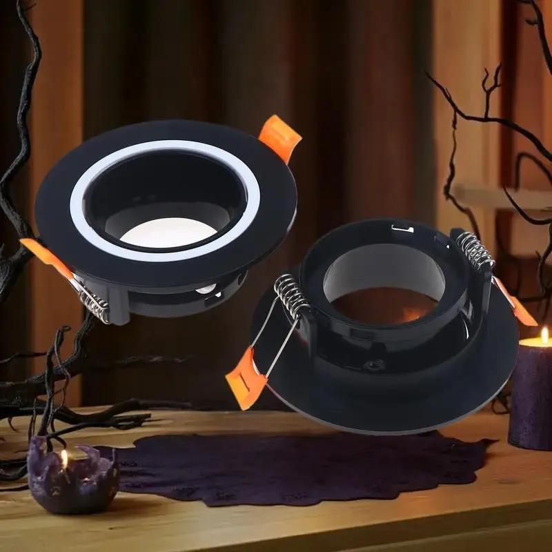 

1 шт., белый, черный круглый комплект светильников Gu10, цоколь, держатель лампы, регулируемый потолочный прожектор, аксессуары в виде ракушки