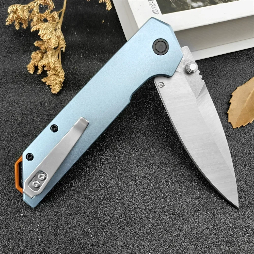 2026 KS 2038 mangos de aluminio azul iridio D2 hoja de acero cuchillo de bolsillo plegable cuchillos de utilidad tácticos herramienta EDC de supervivencia para acampar