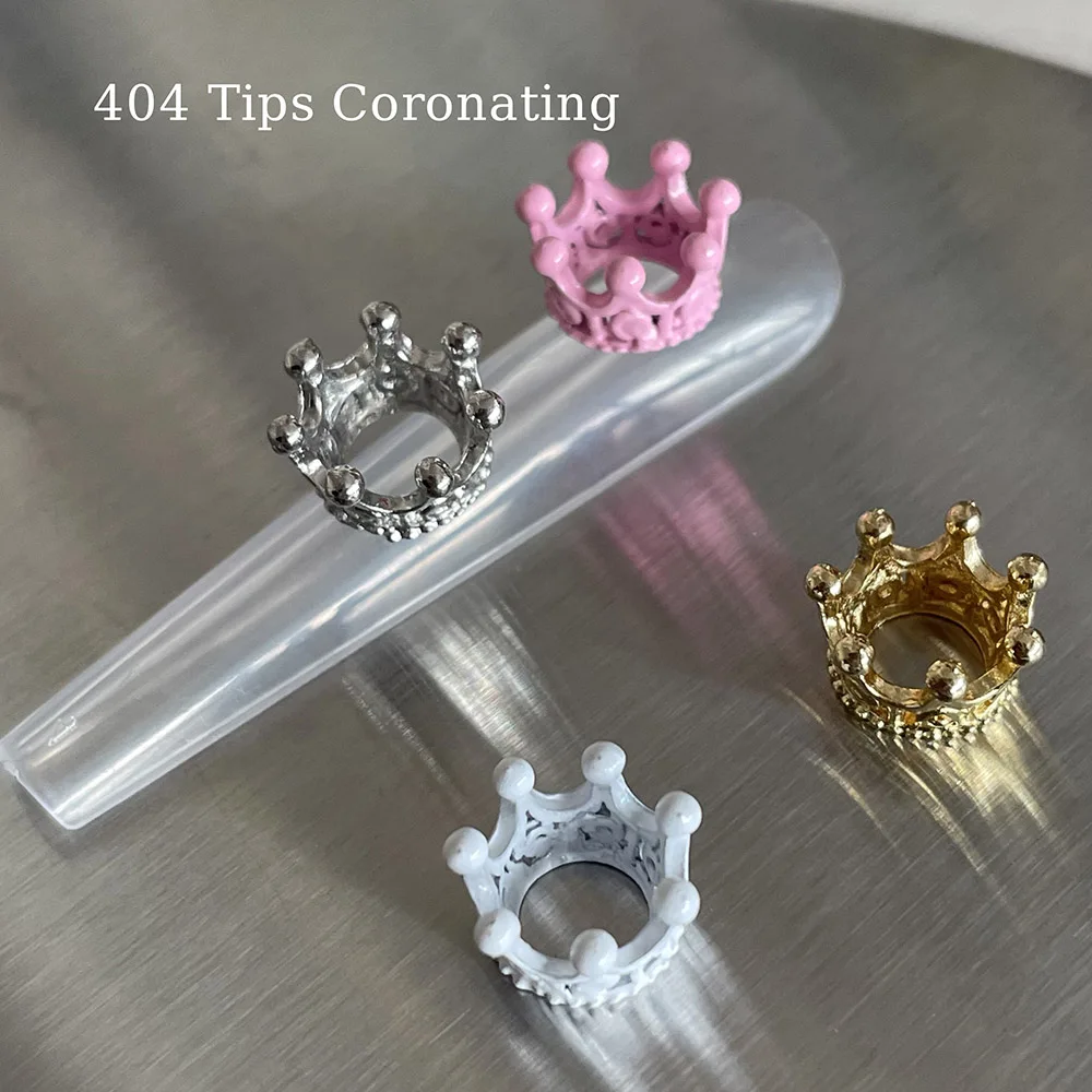 -Tips Coronating- 3D Chrome Crown Rings Charms Metallic Imperial Crown Oil Spray Alloy Chic DIY Nail Handicraft Ornament 404arts