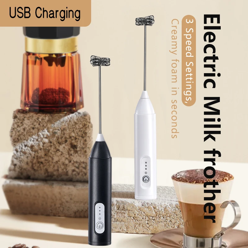 Wireless Milk Frothers Electric Recharge Handheld Blender Electrical Small Coffee Maker Whisk Mixer For Coffee Cappuccino Cream