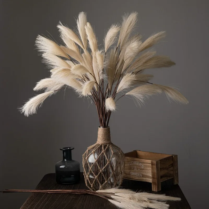 80cm Artificial Green Plant  Reed Home Office Decoration Manufacturers natural dried pampas grass Bouquet Wholesale Wedding