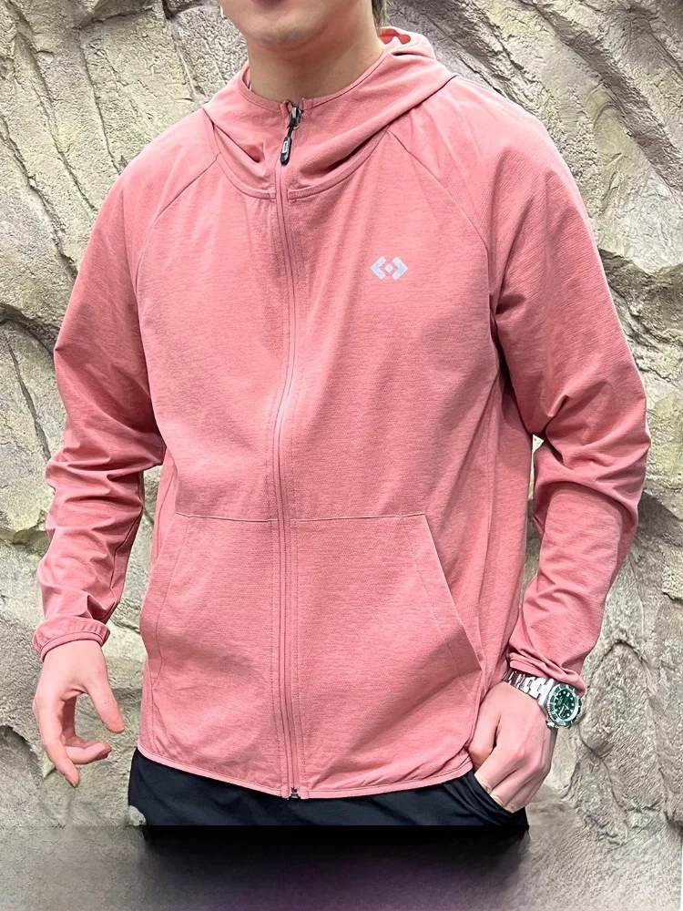 

Мужская уличная куртка-пуловер из быстросохнущей дышащей ткани для весны и лета, новинка, повседневная, на молнии