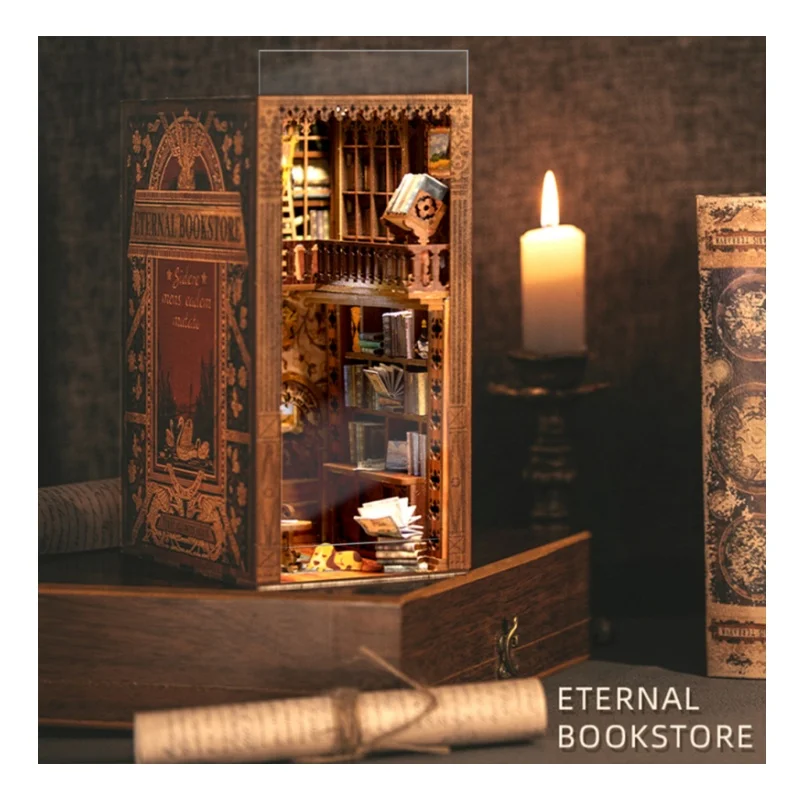 

Оптовый набор для творчества CuteBee: 3D деревянный пазл-домик, миниатюрный DIY-набор для книжного уголка