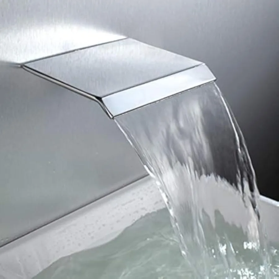 

Waterfall Bath Spout Wall Mount Tub Filler Brass Waterfall Bathtub Spout Adapter High Flow Tub Shower Faucet Sprayer Attachment
