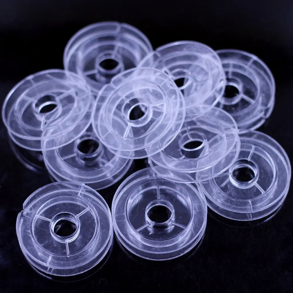 400Pcs Round Empty Acrylic Spools Reels Cylinder Sewing Transparent For Beading Wire Thread String Trims Component 5cm Dia.(2