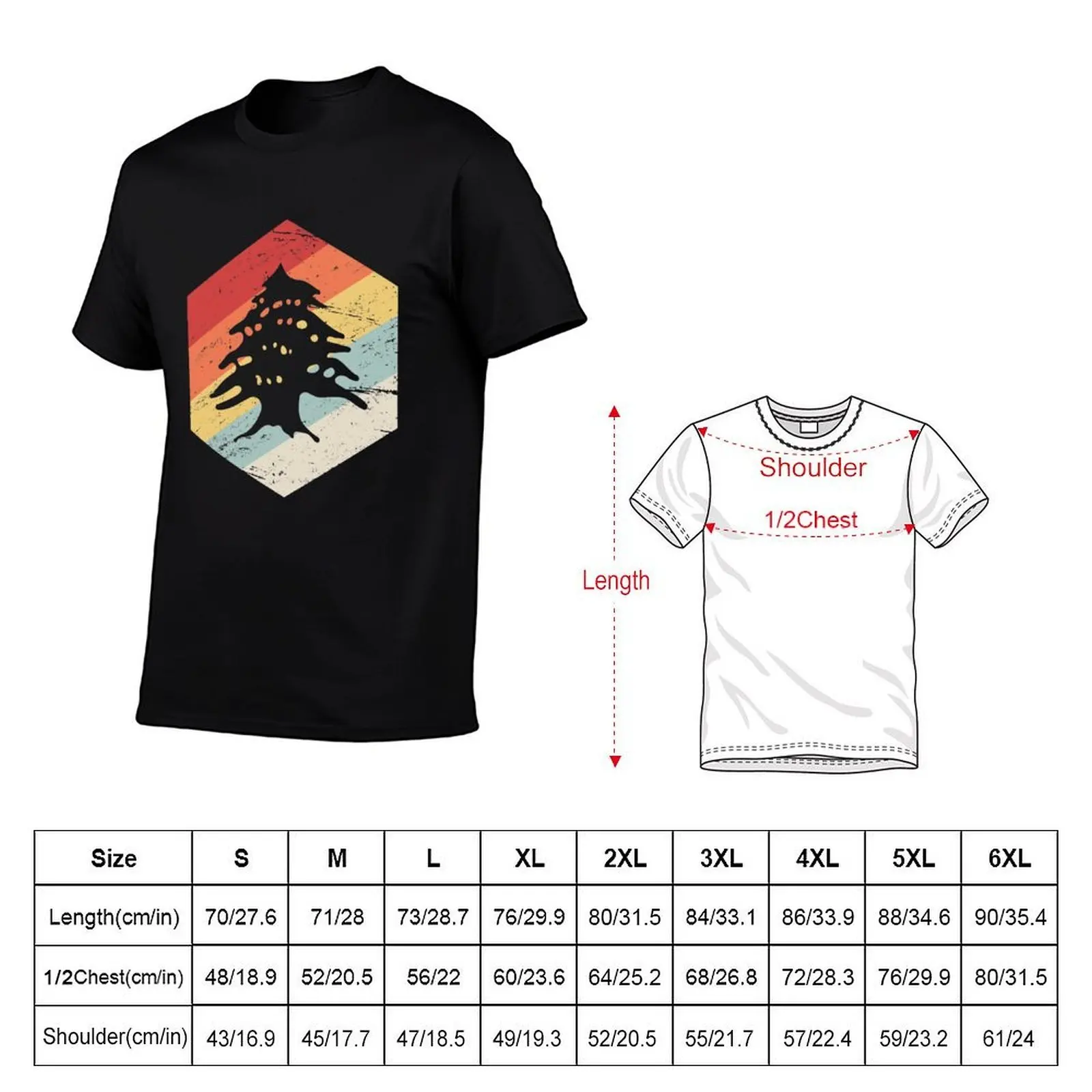 Retro Lebanon Cedar | Lebanese Graphic T-Shirt Big and Tall Solid Color T-Shirt