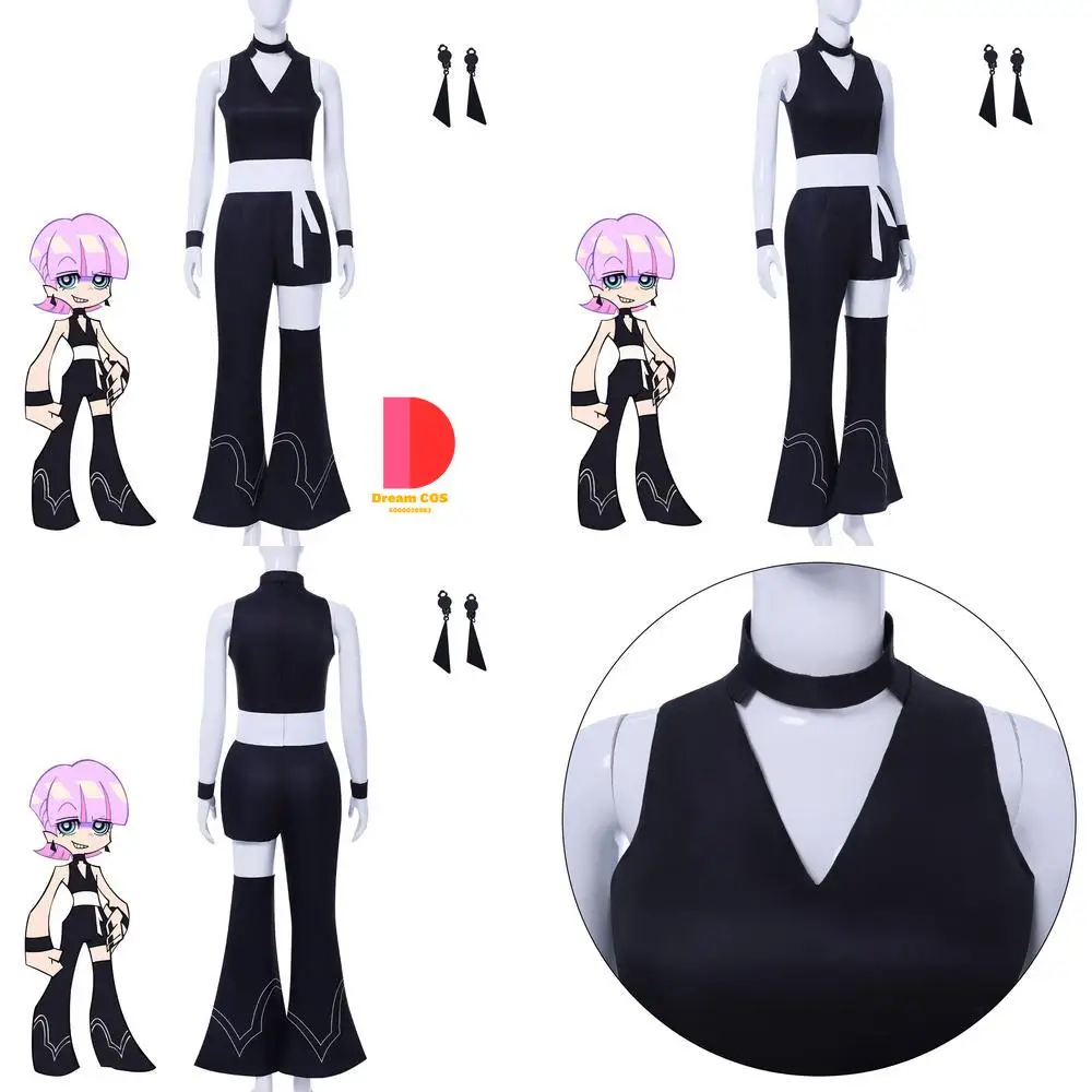 

New PANTY & STOCKING Angel Cosplay Costume Anime Polyester Black Uniform Classic Role Play Women Comic Con Halloween Party