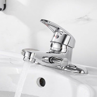 Zinc Alloy Bathroom Faucet Double-Hole Basin Hot And Cold Water Faucet For Toilet Kitchen Bathroom Sink Mixer Tap