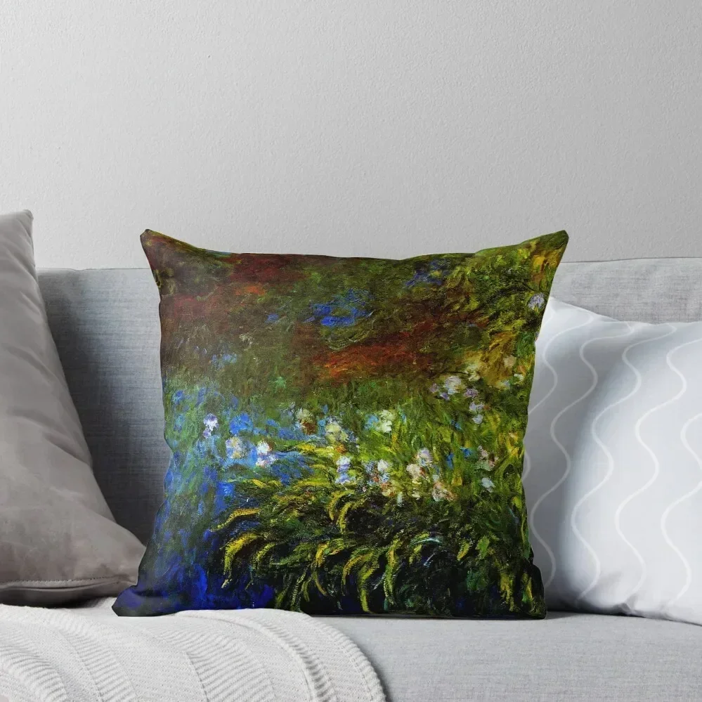 

Claude Monet Iris at the Sea-Rose Pond Throw Pillow christmas decorations 2025 bed pillows pillow